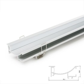 Profil Aluminium Pour Bande LED Installation Escaliers - Diffuseur laiteux  x 1M