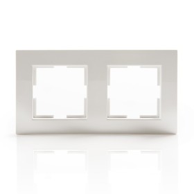 Cadre 2 Éléments Panasonic Karre Horizontal/Verticale Techonpolymère Blanc