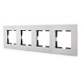 Cadre Panasonic onvella 4 Éléments Horizontal-Verticale,Aluminium Eloxal Argent (Compatible Avec Les Mécanismes de Karre)