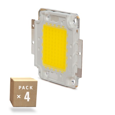 Pack 4 LEDs Haute Puissance 50W 5000Lm 6000ºK COB30 50.000H [CH-LED-50W-30MIL-CW-PK4-AP]