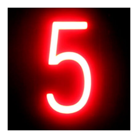 Nombre LED Neon 5 largeur 90Mm Hauteur 161Mm Contexte 38Mm
