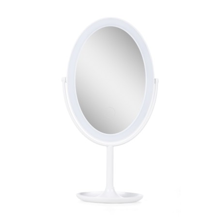 Miroir de maquillage éclairé LED 4200ºK  Ø14,5Cm Rechargeable-Ajustable Blanc40.000H [SUN-ESLED-02-W]