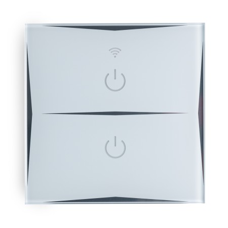 Commutateur Intelligente Tactile Verre 2 Via 1200W Compatible Google Home/Alexa [HIT-KS-601-2]