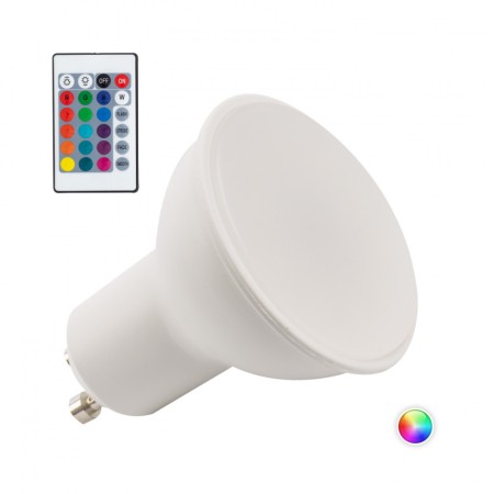 Ampoule LED GU10 5W RVB Télécommande 40.000H
