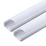 Pack 2 Profil de Aluminium para LEDs Diffuseur laiteux Bande 2M