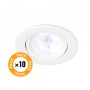 Pack de 10 Downlights LED Ronds 7W 600Lm 4200ºK 38º 40 000H [HO-IN-DL7W-W-PK10]