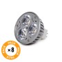 Pack de 8 Ampoules LED GU5.3 6W 515Lm 3000ºK 40 000H [CA-MR16-9W-WW-PK8-AP]