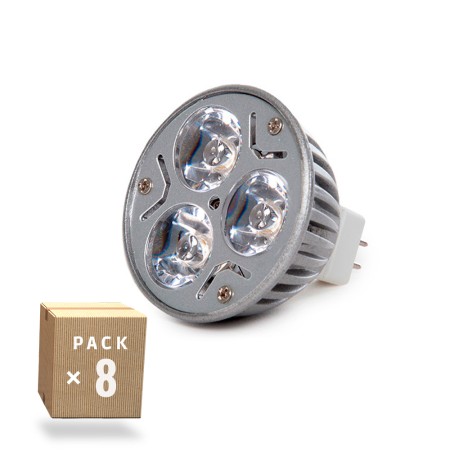 Pack de 8 Ampoules LED GU5.3 6W 515Lm 3000ºK 40 000H [CA-MR16-9W-WW-PK8-AP]