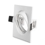 Bague Projecteur Downlight Inclinable Carré Aluminium Blanc83/83Mm