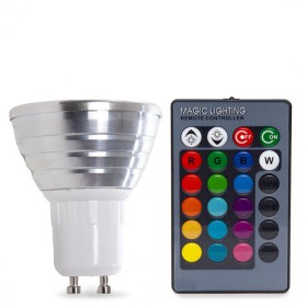 Ampoule LED GU10 3W RVB Télécommande 40.000H