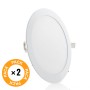 Pack de 2 Plaques LED 20W 1600Lm Circulaire 40 000H