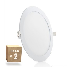 Pack de 2 Plaques LED 20W 1600Lm Circulaire 40 000H