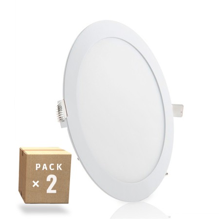 Pack de 2 Plaques LED 20W 1600Lm Circulaire 40 000H