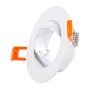 Bague Projecteur Downlight Rond Inclinable Aluminium Blanc93Mm