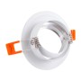 Bague Projecteur Downlight Rond Inclinable Aluminium Blanc93Mm