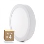 Pack de 4 plafonniers LED 12W 930Lm Surface 40 000H