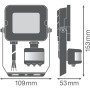 Projecteur LED Ledvance Projecteur 10W 900Lm 3000K 100 x 100º Capteur IP65