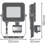 Projecteur LED Ledvance Projecteur 20W 1800Lm 3000K 100 x 100º Capteur IP65