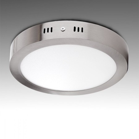 Plafonnier LED 18W 1 300Lm Circulaire Nickel Satiné 50 000H