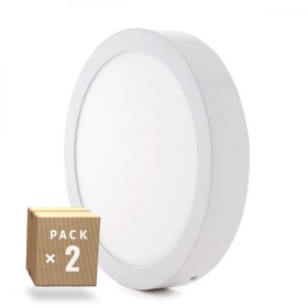 Pack de 2 plafonniers LED 24W 1900Lm Surface 40 000H