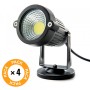 Pack de 4 Spots de Jardin LED 5W 450Lm 6000ºK 40 000H [SL-SL-C12-5W-CW-PK4-AP]