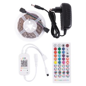 Kit Ruban 36W 1 500Lm 150 LEDs 5 mètres RGB Blister Transformateur, Contrôleur, Contrôle Bluetooth IP20 40 000H [CA-KITRGB-5M]