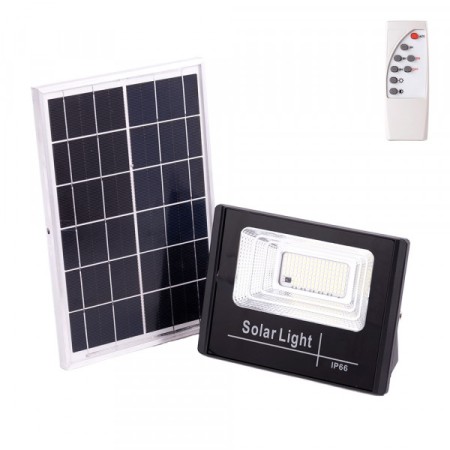 Projecteur solaire LED 30 W 6 500 K Panneau : 6 V/6 W Batterie : 3,2 V/3 000 mAh Télécommande [HO-SOLARFL-30W-01]