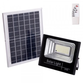 Projecteur solaire LED 100 W 6 500 K Panneau  6 V 12 W Batterie  V 8 000 mAh Télécommande [HO-SOLARFL-100W-01]