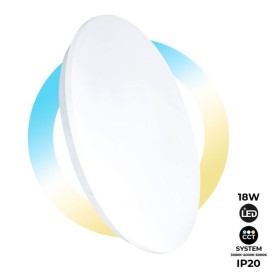 Plafonnier LED rond BASIC CCT en saillie - 18W - IP20