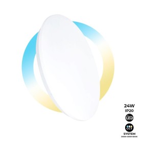 Plafonnier LED rond en saillie LED BASIC 24W IP20 CCT réglable sur 3 températures différentes de 3000-6500ºK