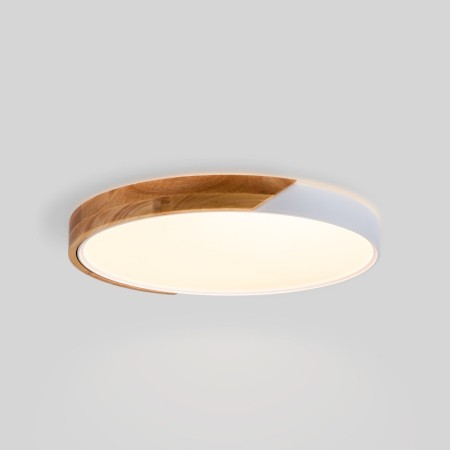 Plafonnier LED rond CCT en bois et polycarbonate - 36W - ø50cm - IP22