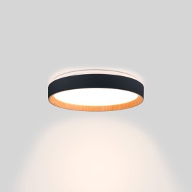 Plafonnier LED rond CCT réglable sur 3 températures différentes de 3000-6000ºK 24W - Effet bois - Ø40cm