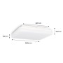 Plafonnier LED étanche carré blanc 24W en saillie 2640LM IP54