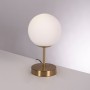 lampe de table garoua, design art déco en verre et acier, base e27