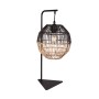 Lampe de table Granada en rotin et acier, style naturel, base E27