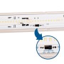 Réglette LED intégrée étanche CCT réglable de 3000-6500ºK connectable avec capteur de mouvement - 120cm - 40W - IP65