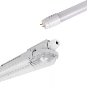 Kit Boîtier étanche 120cm + tube LED T8 18W - 4000K