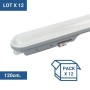 Pack de 12 réglettes LED 120cm étanches 36W pour garage et atelier
