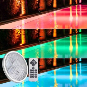 Projecteur LED piscine PAR56 RGB avec télécommande 12V AC 24W - Submersible IP68