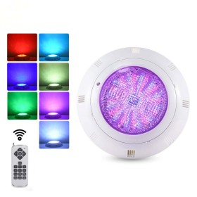 Spot LED piscine en saillie RGB avec télécommande - 12V AC - 24W - Submersible - IP68