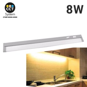 Luminaire LED orientable CCT réglable sur 3 températures différentes de 2700-6500ºK traversante pour dessous de meuble 60cm 8W