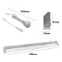 Luminaire LED orientable CCT réglable sur 3 températures différentes de 2700-6500ºK traversante pour dessous de meuble 60cm 8W