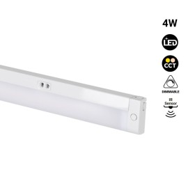 Réglette LED sous meuble 4W - CCT réglable sur 3 températures différentes de 3000-6500ºK - Avec capteur IR - 30cm