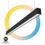 Luminaire linéaire LED CCT réglable de 3000-5000ºK de surface / suspendu - 40W - Puissance réglable - 120cm