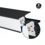 Luminaire linéaire LED CCT réglable de 3000-5000ºK de surface / suspendu - 60W - Puissance réglable - 180cm