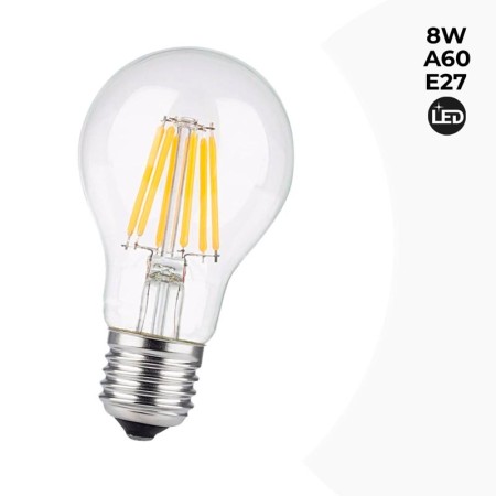 Ampoule LED E27 8W A60 Filament Clear