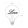 Ampoule décorative à filament "LOVE" - E27 G125 - 4W - 2200K