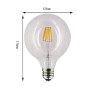 Ampoule LED globe à filament E27 G125 - 8W