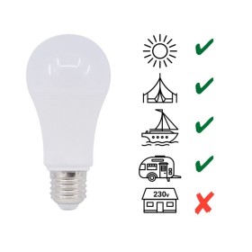 Ampoule LED E27 7W 10V / 36V - Blanc chaud 3000K
