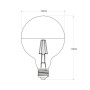 Ampoule LED globe miroir doré E27 G125 - 6W - 3000K